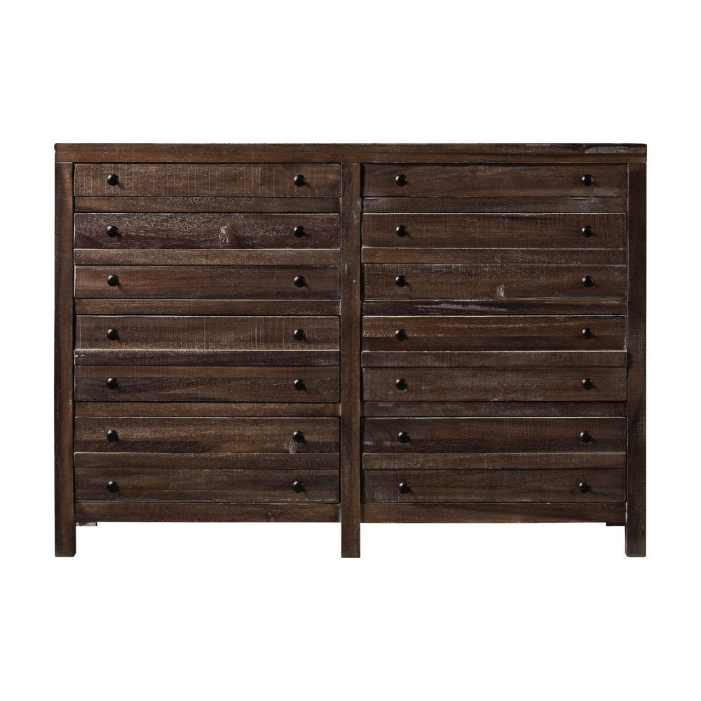 Cas Wide Dresser with 8 Drawers | Sengon Tekik Wood | Java Brown