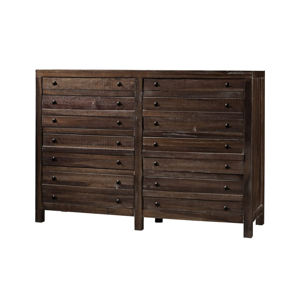 Cas Wide Dresser with 8 Drawers | Sengon Tekik Wood | Java Brown