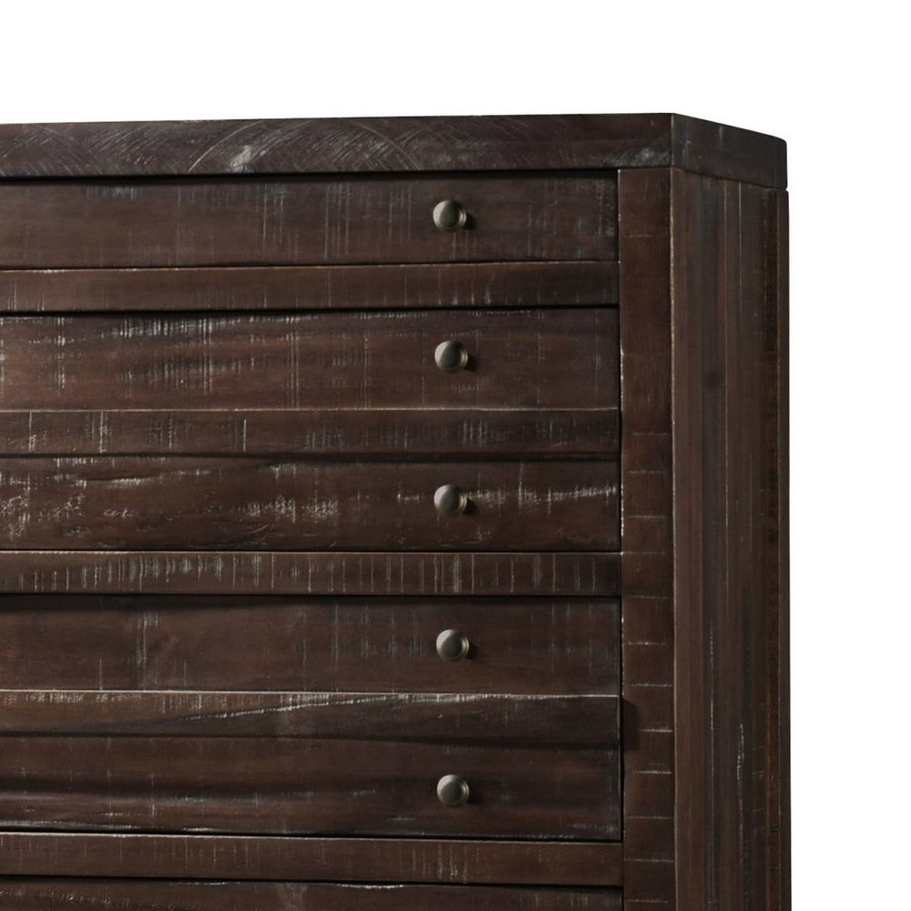 Cas Tall Dresser Chest with 5 Drawers | Sengon Tekik Wood | Java Brown