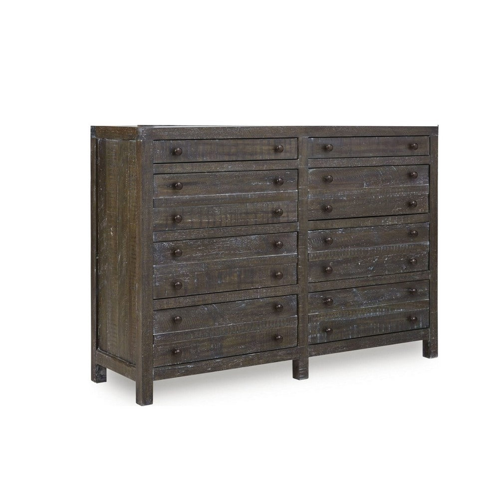 Cas Wide Dresser | 8 Drawers | Sengon Tekik Wood | Dark Gray