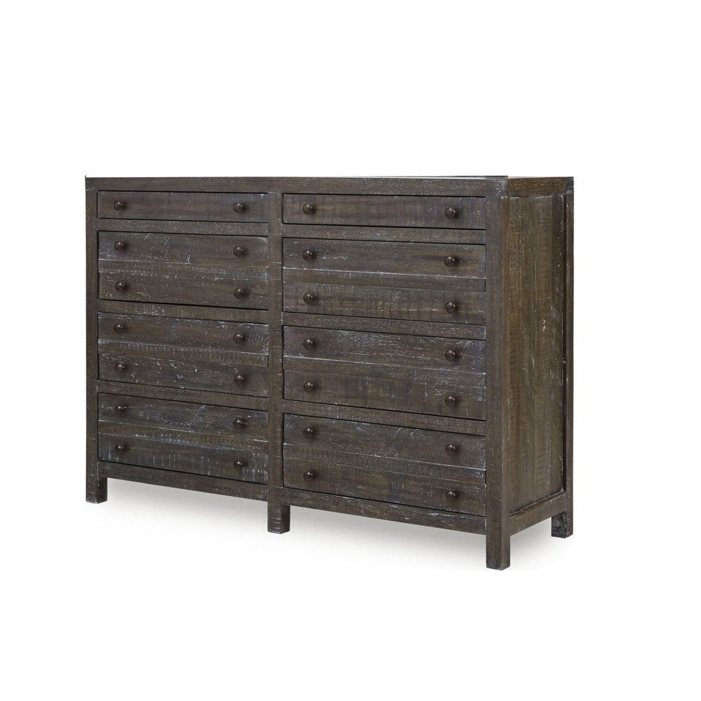 Cas Wide Dresser | 8 Drawers | Sengon Tekik Wood | Dark Gray