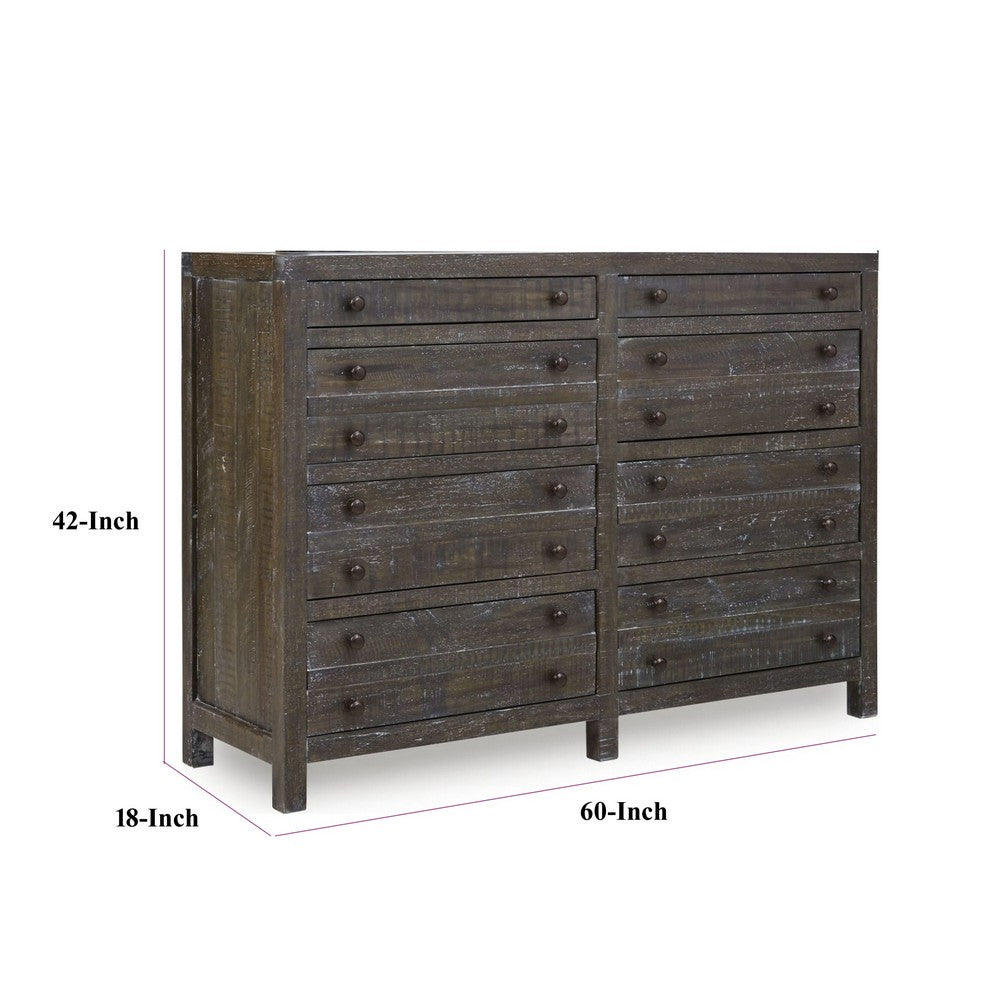 Cas Wide Dresser | 8 Drawers | Sengon Tekik Wood | Dark Gray
