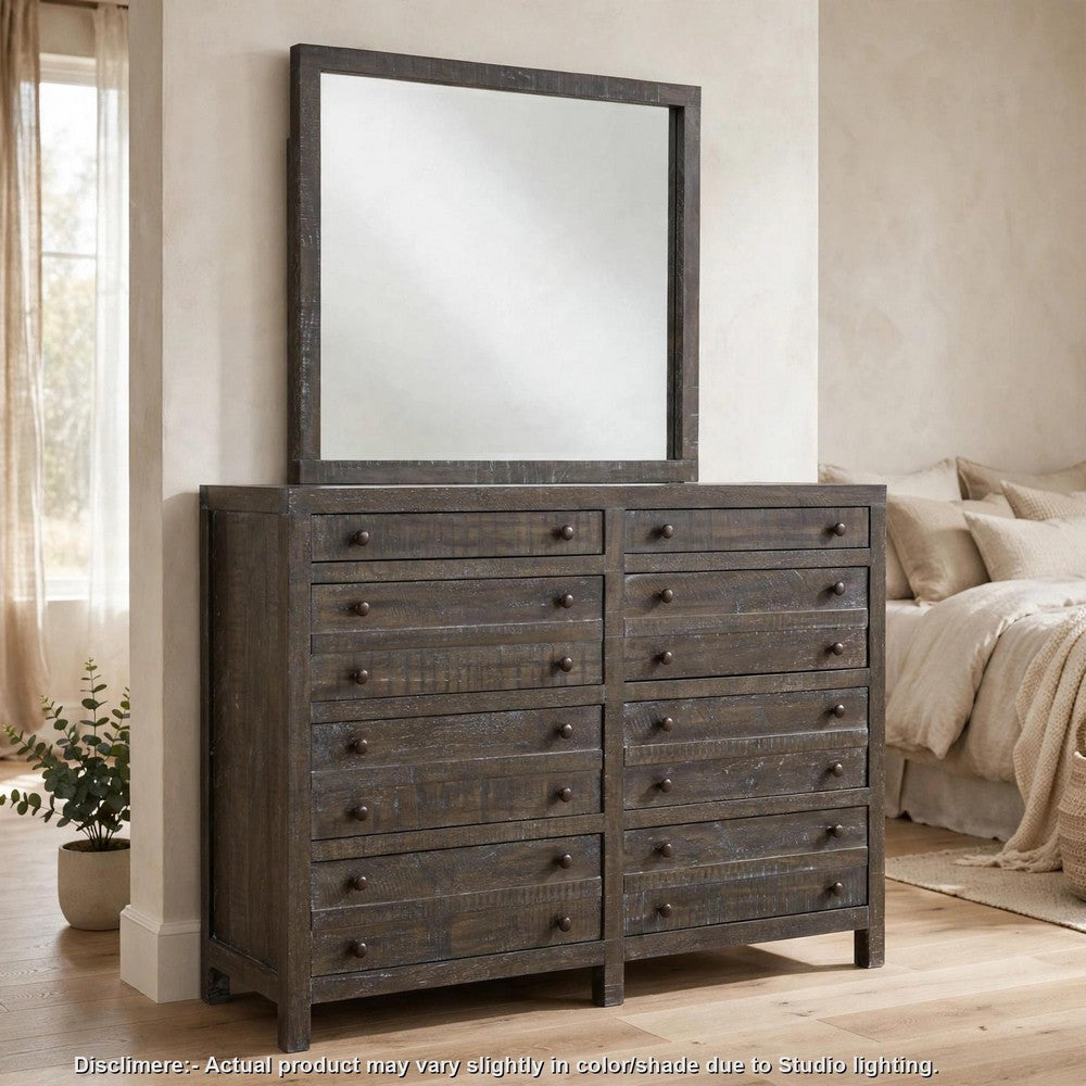 Cas Wide Dresser | 8 Drawers | Sengon Tekik Wood | Dark Gray