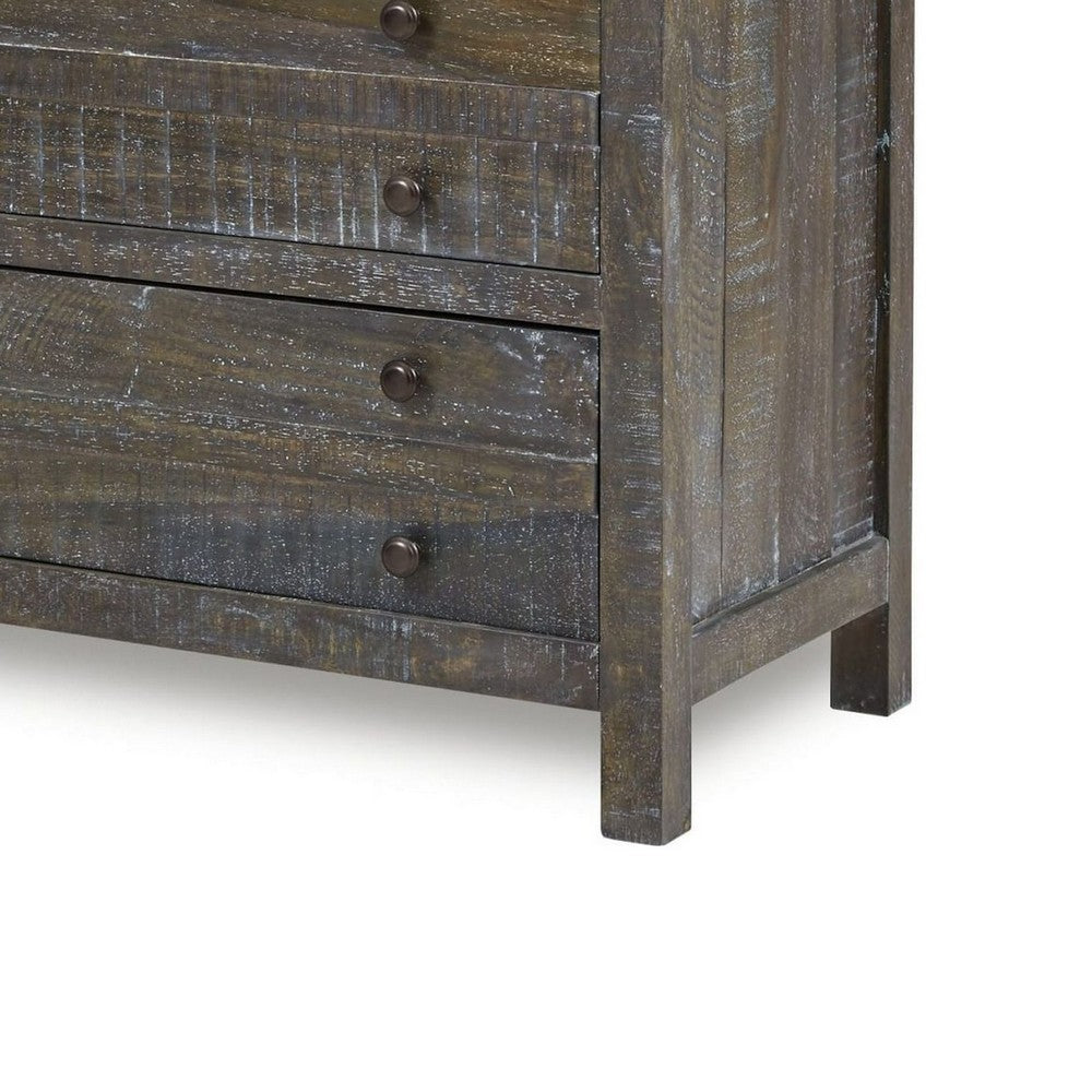 Cas Tall Dresser Chest | 5 Drawers | Sengon Tekik Wood | Dark Gray