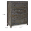Cas Tall Dresser Chest | 5 Drawers | Sengon Tekik Wood | Dark Gray