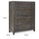 Cas Tall Dresser Chest | 5 Drawers | Sengon Tekik Wood | Dark Gray