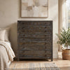 Cas Tall Dresser Chest | 5 Drawers | Sengon Tekik Wood | Dark Gray