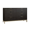 Kally Wide Dresser with 8 Drawers | Fluted Design | Black Drifted Oak Wood