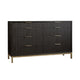 Kally Wide Dresser with 8 Drawers | Fluted Design | Black Drifted Oak Wood
