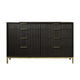 Kally Wide Dresser with 8 Drawers | Fluted Design | Black Drifted Oak Wood