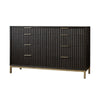 Kally Wide Dresser with 8 Drawers | Fluted Design | Black Drifted Oak Wood