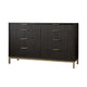 Kally Wide Dresser with 8 Drawers | Fluted Design | Black Drifted Oak Wood