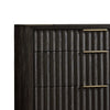 Kally Wide Dresser with 8 Drawers | Fluted Design | Black Drifted Oak Wood