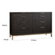 Kally Wide Dresser with 8 Drawers | Fluted Design | Black Drifted Oak Wood