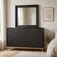 Black Drifted Oak, Brushed Brass