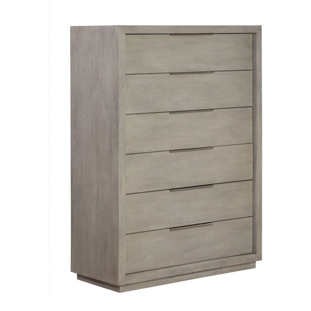 Jose Tall Dresser Chest with 6 Drawers | Mineral Solid Acacia Wood