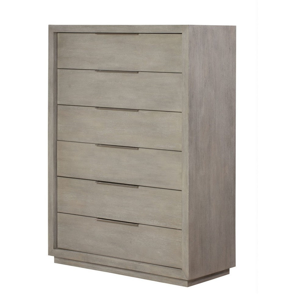 Jose Tall Dresser Chest with 6 Drawers | Mineral Solid Acacia Wood