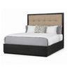 Jose King Platform Bed with Button-Tufted Headboard | Gray Solid Wood | Linen