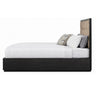 Jose King Platform Bed with Button-Tufted Headboard | Gray Solid Wood | Linen