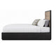 Jose King Platform Bed with Button-Tufted Headboard | Gray Solid Wood | Linen