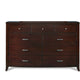 Kyle Wide Dresser with 9 Drawers | Brown Cherry-Mahogany Wood