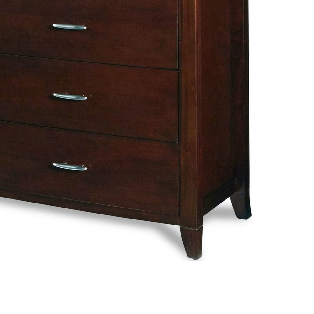 Kyle Wide Dresser with 9 Drawers | Brown Cherry-Mahogany Wood