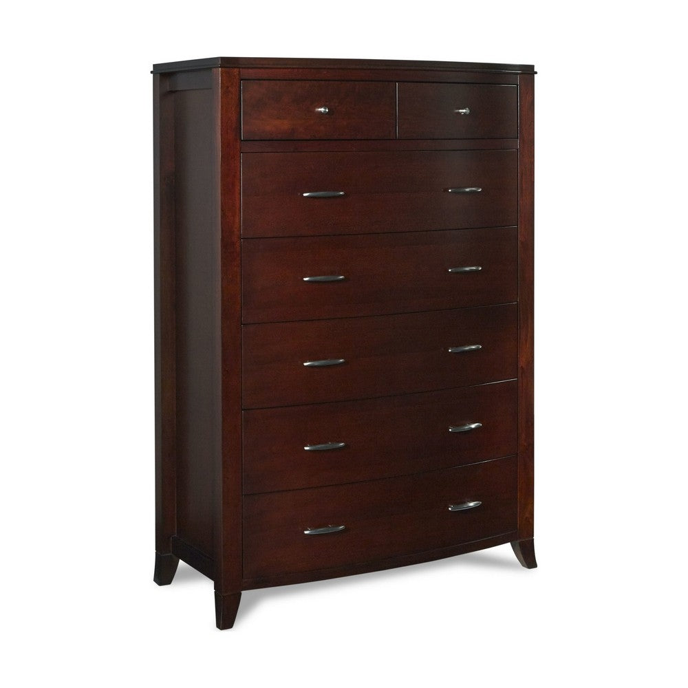 Kyle Tall Dresser Chest with 7 Drawers | Brown Cherry-Mahogany Wood