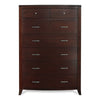 Kyle Tall Dresser Chest with 7 Drawers | Brown Cherry-Mahogany Wood