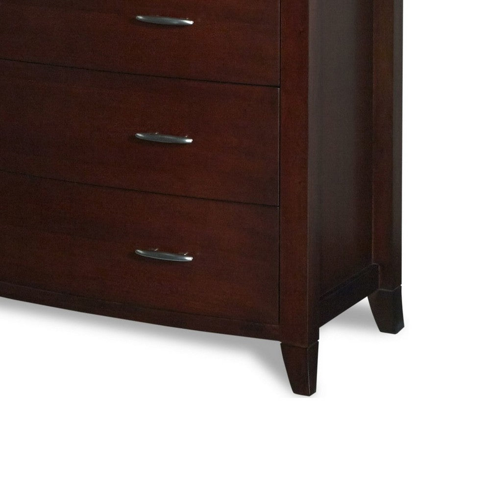 Kyle Tall Dresser Chest with 7 Drawers | Brown Cherry-Mahogany Wood