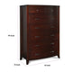 Kyle Tall Dresser Chest with 7 Drawers | Brown Cherry-Mahogany Wood
