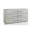Glimps Wide Dresser with 6 Drawers | Plinth Base | Gray Wood