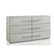 Glimps Wide Dresser with 6 Drawers | Plinth Base | Gray Wood
