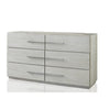 Glimps Wide Dresser with 6 Drawers | Plinth Base | Gray Wood