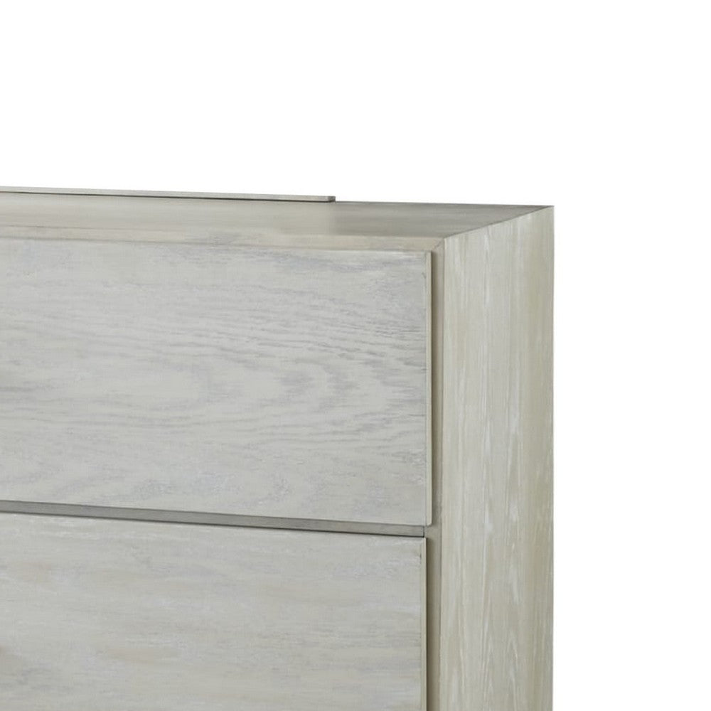Glimps Wide Dresser with 6 Drawers | Plinth Base | Gray Wood