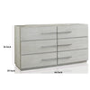 Glimps Wide Dresser with 6 Drawers | Plinth Base | Gray Wood