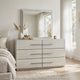 Glimps Wide Dresser with 6 Drawers | Plinth Base | Gray Wood