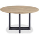 Cleo Dining Table | Round Brown Sintered Stone | Gray Steel Base 54"
