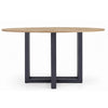 Cleo Dining Table | Round Brown Sintered Stone | Gray Steel Base 54"