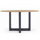 Cleo Dining Table | Round Brown Sintered Stone | Gray Steel Base 54"