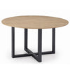 Cleo Dining Table | Round Brown Sintered Stone | Gray Steel Base 54"