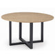Cleo Dining Table | Round Brown Sintered Stone | Gray Steel Base 54"