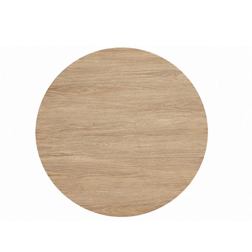 Cleo Dining Table | Round Brown Sintered Stone | Gray Steel Base 54"