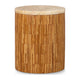 Bruce End Table | Round Onyx Stone Top | Solid Teak Wood Tile Base 22"