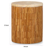 Bruce End Table | Round Onyx Stone Top | Solid Teak Wood Tile Base 22"