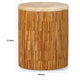 Bruce End Table | Round Onyx Stone Top | Solid Teak Wood Tile Base 22"