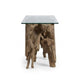 Bruce Console Table | Tempered Glass Top | Teak Root Base | Brown 60"