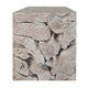Bruce Square Sliced End Table in Bleached Finish | Solid Teak Wood 22"