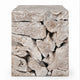 Bruce Square Sliced End Table in Bleached Finish | Solid Teak Wood 22"