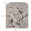 Bruce Square Sliced End Table in Bleached Finish | Solid Teak Wood 22"