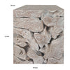 Bruce Square Sliced End Table in Bleached Finish | Solid Teak Wood 22"